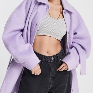 Topshop wool blend belted coat